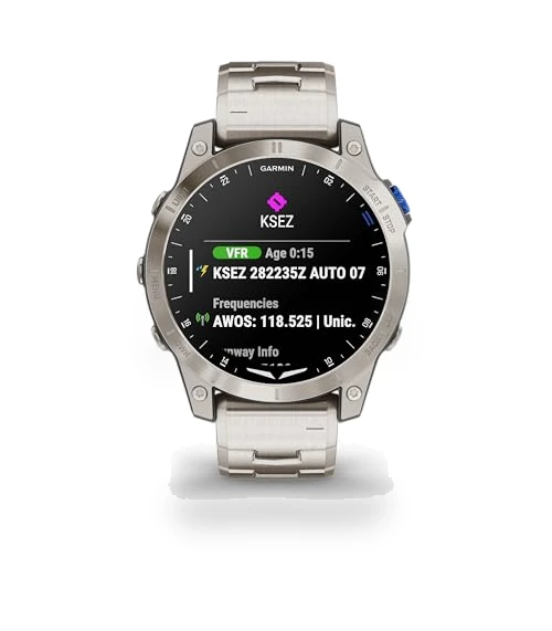 Aviator Smartwatch with GPS Moving Map — Aviation Navigation Systems, Garmin