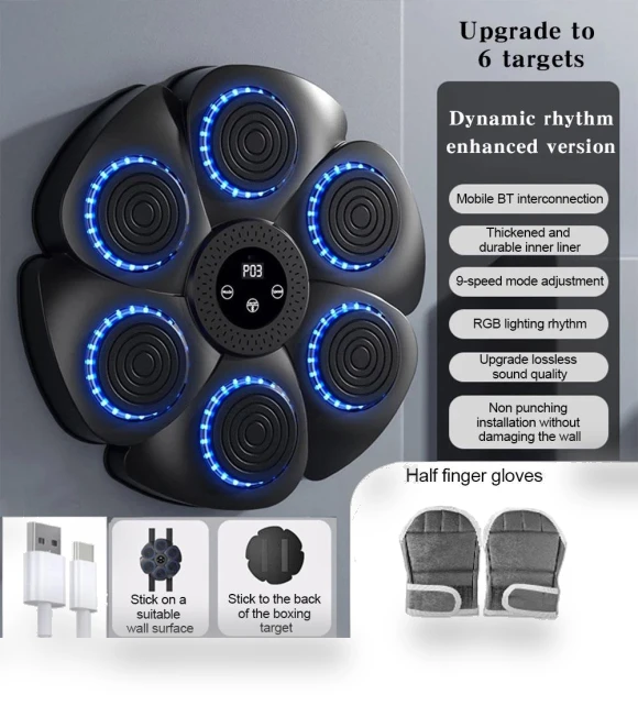 Bluetooth Smart Boxing Machine with Gloves — Boxing Training Gear, Crowner