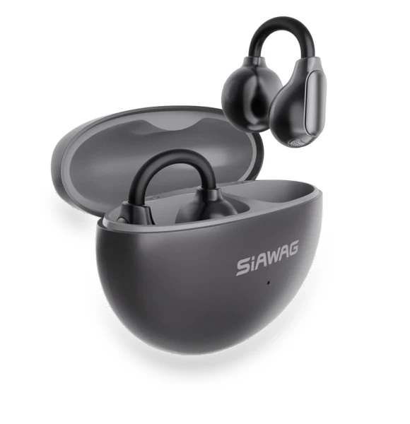 Clip On Earbuds Bluetooth 5.4 Wireless Earbuds Open Ear Bone Conduction Headphones — In-Ear Headphones, SIAWAG