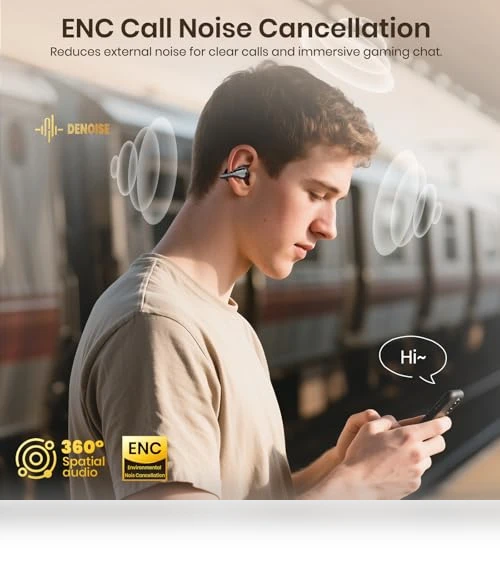 Clip On Earbuds Bluetooth 5.4 Wireless Earbuds Open Ear Bone Conduction Headphones — In-Ear Headphones, SIAWAG