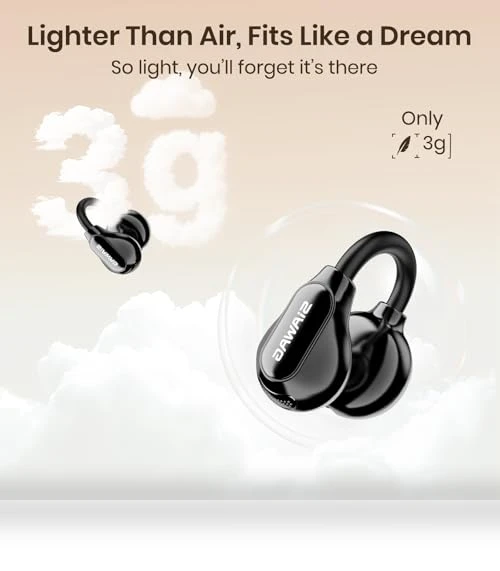 Clip On Earbuds Bluetooth 5.4 Wireless Earbuds Open Ear Bone Conduction Headphones — In-Ear Headphones, SIAWAG