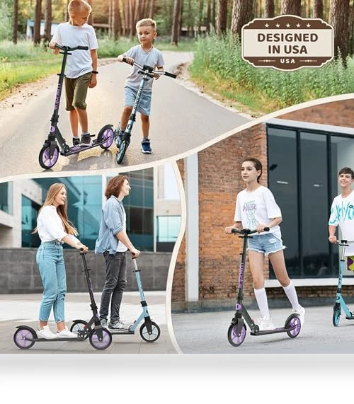 Foldable Kick Scooter with Adjustable Handlebar — Push Scooters, WAYPLUS