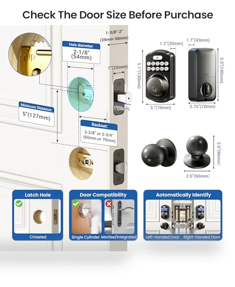 Keyless Entry Door Lock with Backlit Keypad — Keyless Entry, Veise