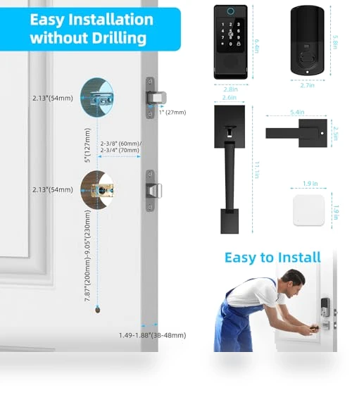 Keyless Entry Door Locks Handle Set — Smart Home Security, Miuedo