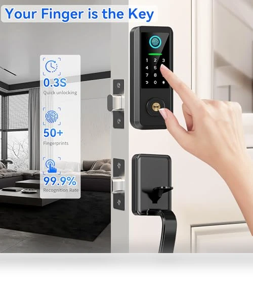 Smart Keyless Entry Door Lock with Handle — Deadbolts, YOSIMIKA
