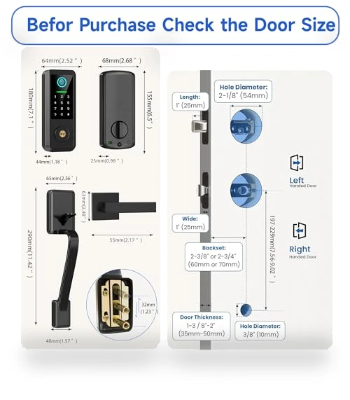 Smart Keyless Entry Door Lock with Handle — Deadbolts, YOSIMIKA