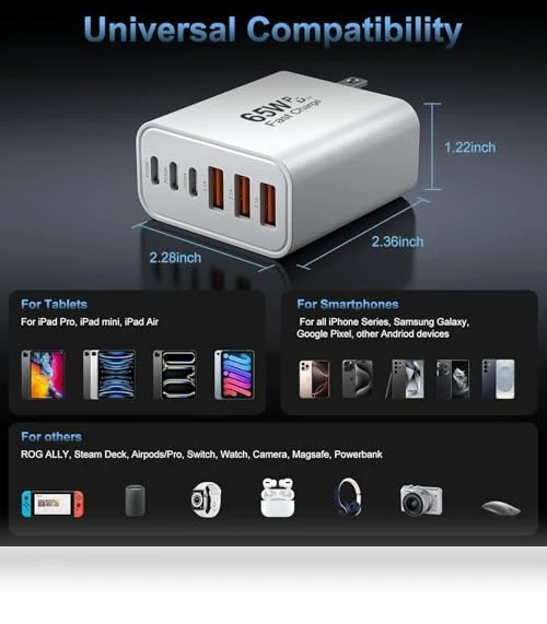 65W 6-Port USB C Wall Charger — Chargers, Shenzhen Xihuida Electronics Co., Ltd.