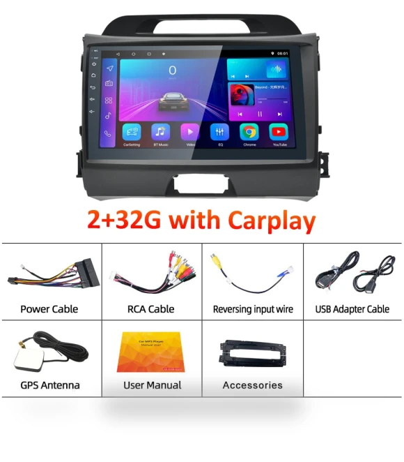 9-inch HD Touchscreen Carplay Multimedia Player — Stereo Receivers, Reakosound
