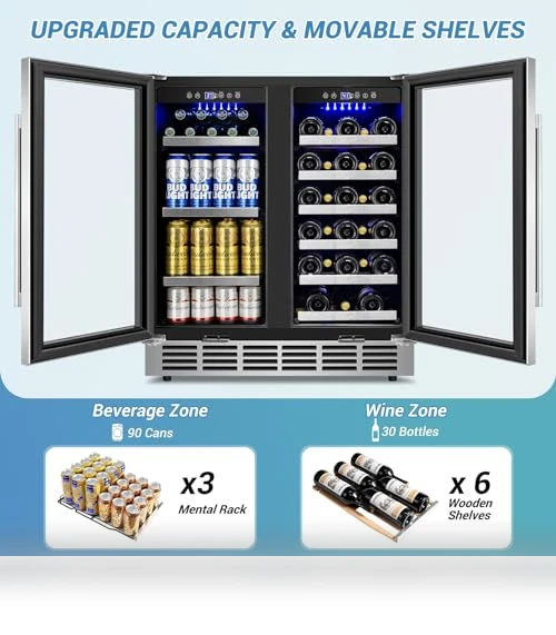 Dual Zone Beverage Cooler — Wine Storage Solutions, Velivi