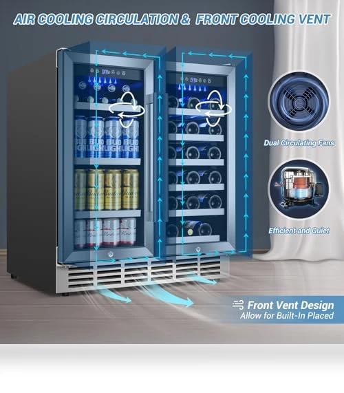 Dual Zone Beverage Cooler — Wine Storage Solutions, Velivi
