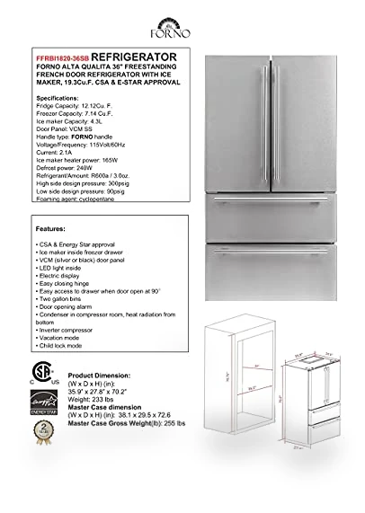 French Door Refrigerator and Freezer — Cooling Solutions, Forno