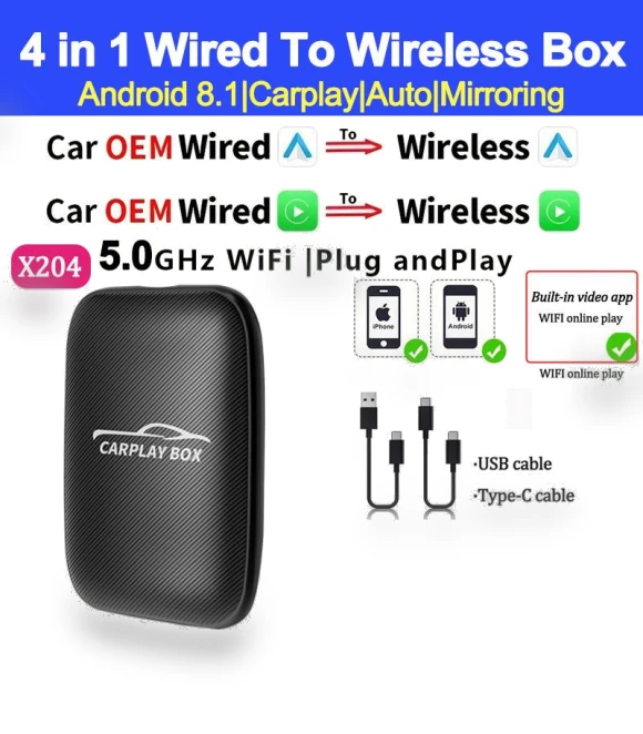 5-in-1 Car Play AI Box Adapter — Stereo Receivers, Home Of Auto Parts