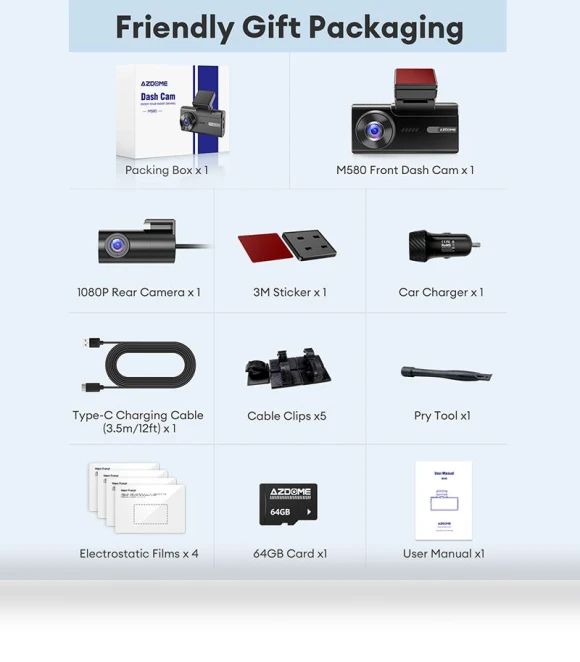 5K Dual Dash Cam — Dashboard Cameras, AZDOME