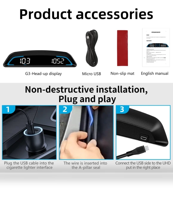 Head Up Display OBD2 GPS Smart Car HUD — Car Accessories & Gadgets, ZoomSpark
