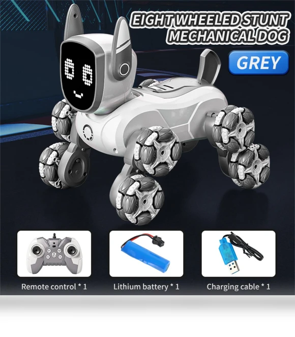 Intelligent Eight-Wheel Stunt Robot Dog — Interactive Animal Companions, Perseverance