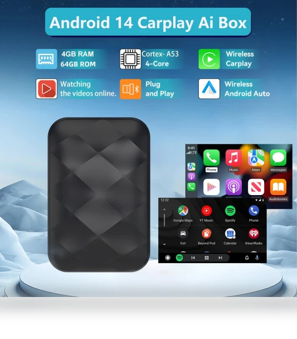 Wireless CarPlay & Android Auto 3-in-1 Smart Box — Stereo Receivers, ZoomSpark