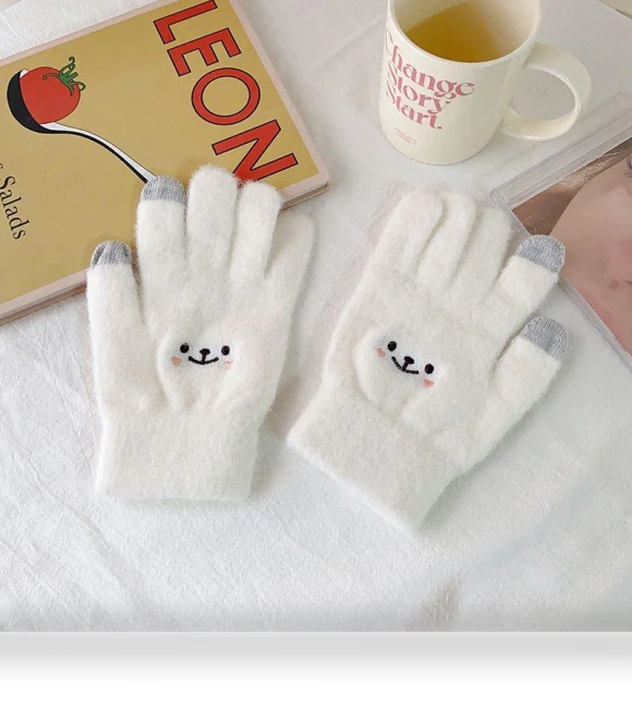 Women's K-Style Fleece Gloves with Five Fingers — Arm Warmers, TAOMall