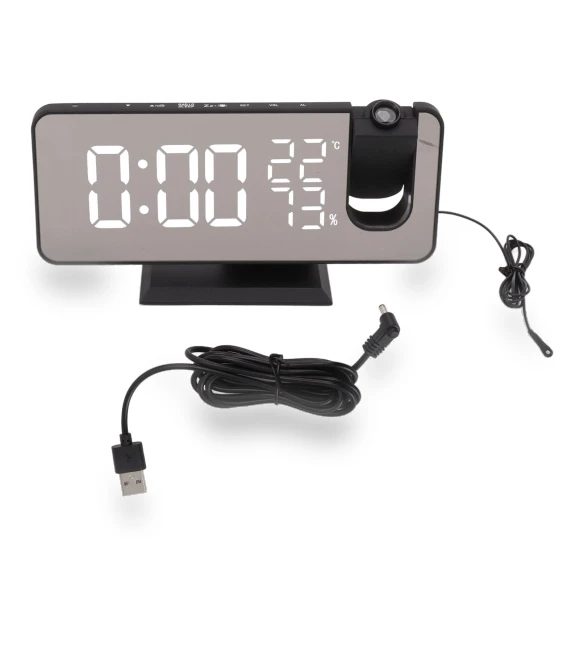 Digital Projection Alarm Clock with FM Radio — Alarms & Clocks, KONNWEI
