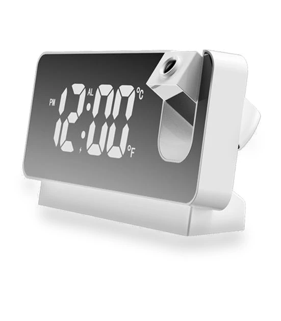 Mirror Effect Alarm Clock with Time Projection — Alarm, Factory Discount Outlet