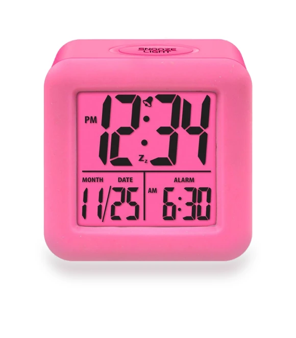 Soft-Cube Alarm Clock with LCD Display and Smart Lighting — Alarms & Clocks, Equity By La Crosse
