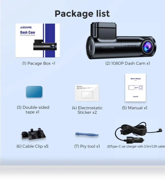 Wi-Fi Dash Cam with Parking Mode — Dashboard Cameras, AZDOME
