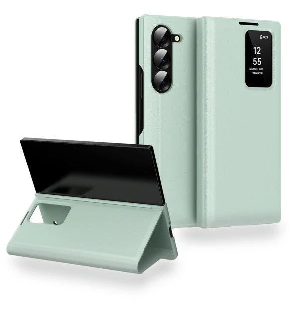 Case with Card Holder Smart View Window — Phone Accessories, Samrtwatch Bands Straps