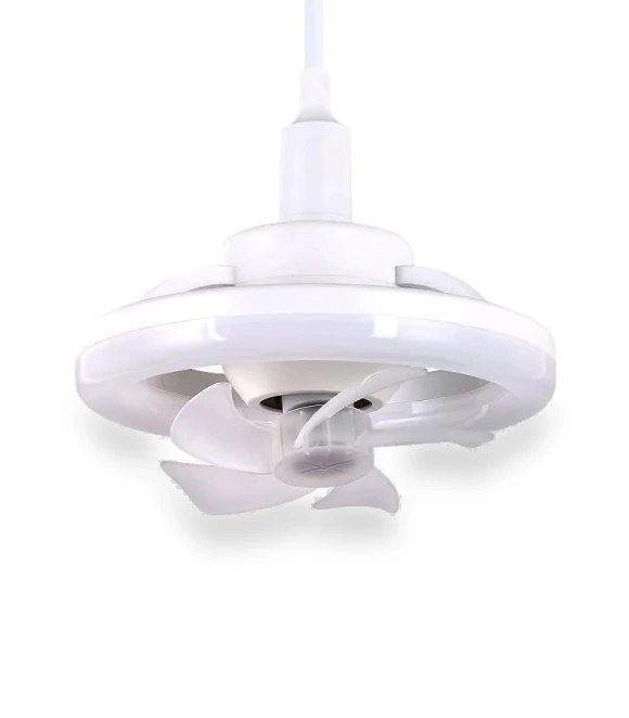Ceiling Fan with 360° Rotation Summer Lamp E27 Smart Fan with Remote Control LED Fan Light for Living Room — Ceiling Fans, Moon