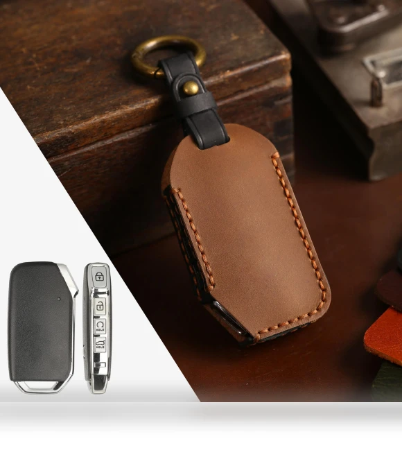 Genuine Leather Key Protective Cover — Key Holders & Accessories, Auto Parts Decorate