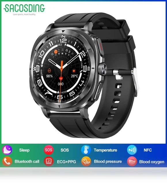 Healthy Blood Pressure Oxygen Uric Acid Smart Watch — Smartwatches, SACOSDING