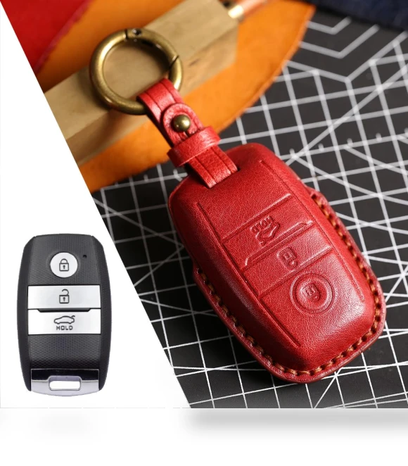 Leather 3D Molded Key Fob Cover — Car Door Entry Guard, Auto Parts Decorate