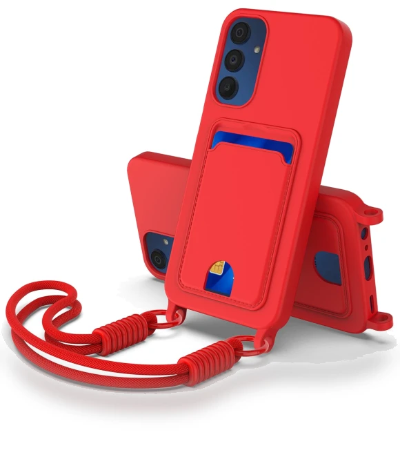 Liquid Silicone Case with Card Holder and Short Strap — Phone Accessories, Smartwatch 2025