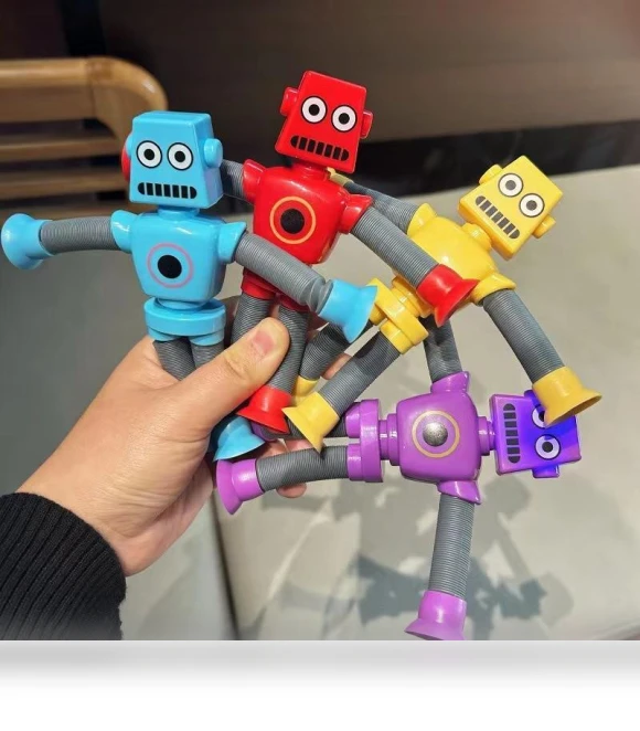 Luminous Stretching Tube Suction Cup Robot Variety Giraffe Telescopic Tube Toy — Toy Vehicles, Chest No.1