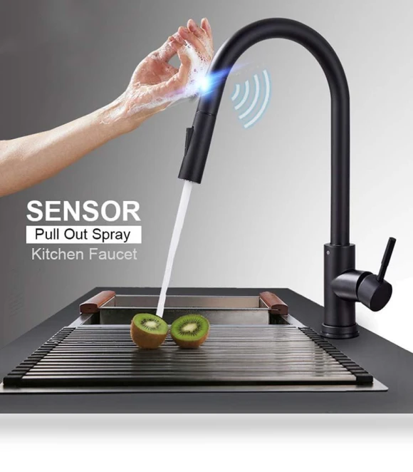 Matte Kitchen Sink Faucet with Smart Sensor Control — Smart-Touch Kitchen Faucets, Decor Dream