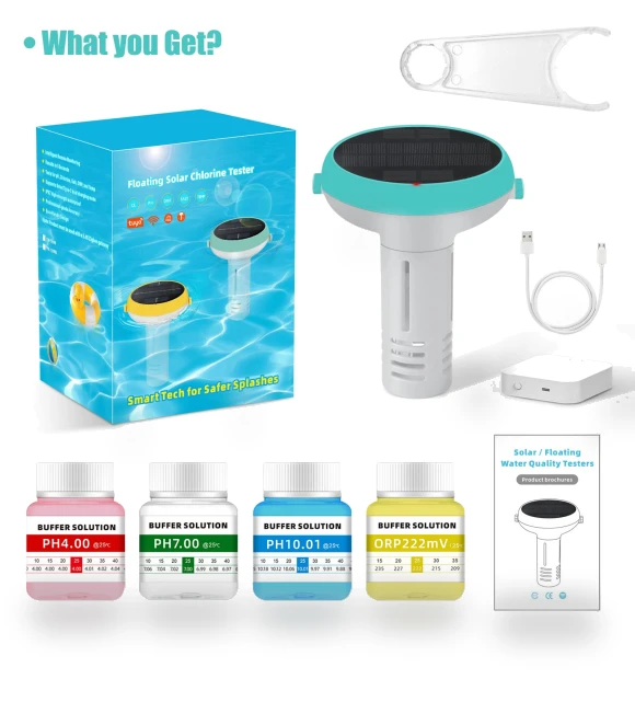 Smart Pool Monitor with Solar Charging — pH Testers, yieryi