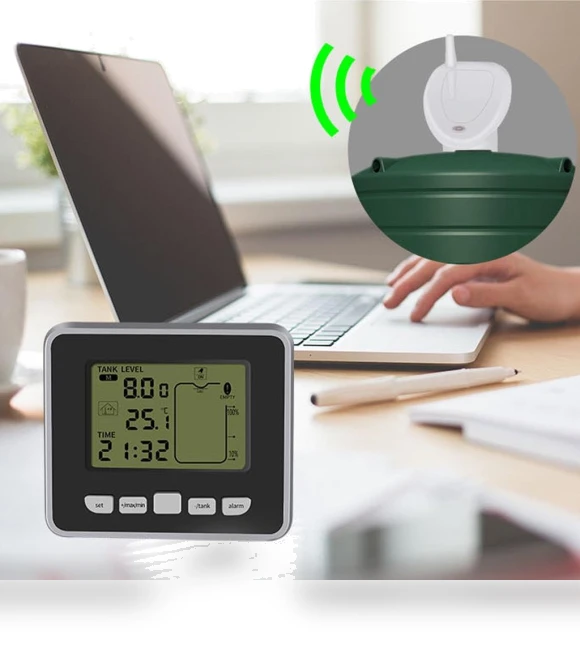 Ultrasonic Water Tank Liquid Depth Level Meter with LCD Temperature Display — Liquid Level, Decor Dream