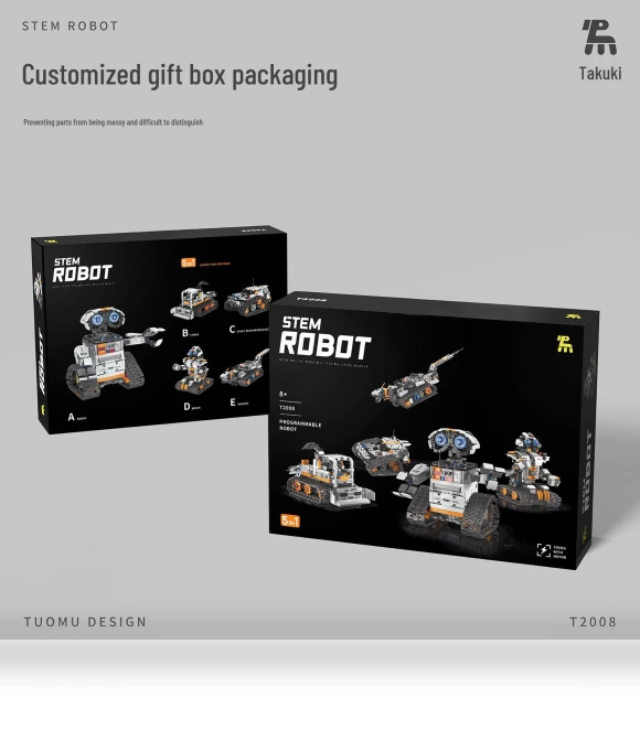5-in-1 Programmable Remote Control Robot Building Blocks DIY Educational Toy — Construction Kits, Tuomu