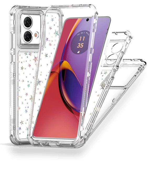Clear Acrylic TPU Hybrid Phone Cover with Laser-printed Film Stars — Protective Covers, Smartwatch 2025