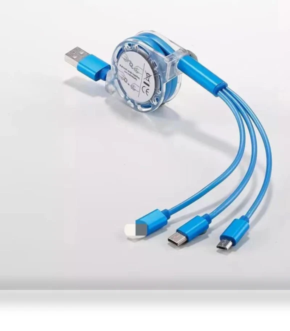 Crystal One-to-Three Retractable Fast Charging Cable — Chargers, AI Supermarket
