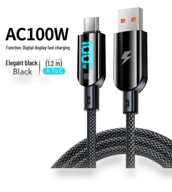 Dual Port Type-C Fast Charging Cable with Smart Display — Cables, ElectroCN