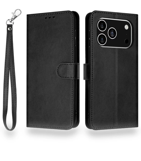 Flip Stand Calf Texture PU Leather Wallet Phone Cover with Strap — Flip Cases, Smartwatch 2025