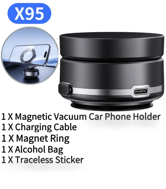 Folding Magnetic Electric Vacuum Car Phone Holder — Dashboard Installation Kits, Auto Parts Decorate