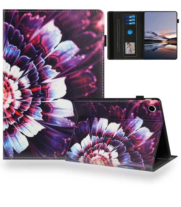 Pattern Leather Tablet Cover with Auto Sleep/Wake, Card Holder — Protective Cases, Smartwatch 2025