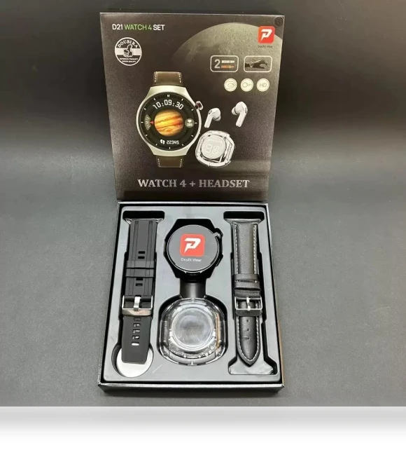 Smart Watch 4 Gift Set with Bluetooth Headphones — Wearable Accessories, Xiaomi