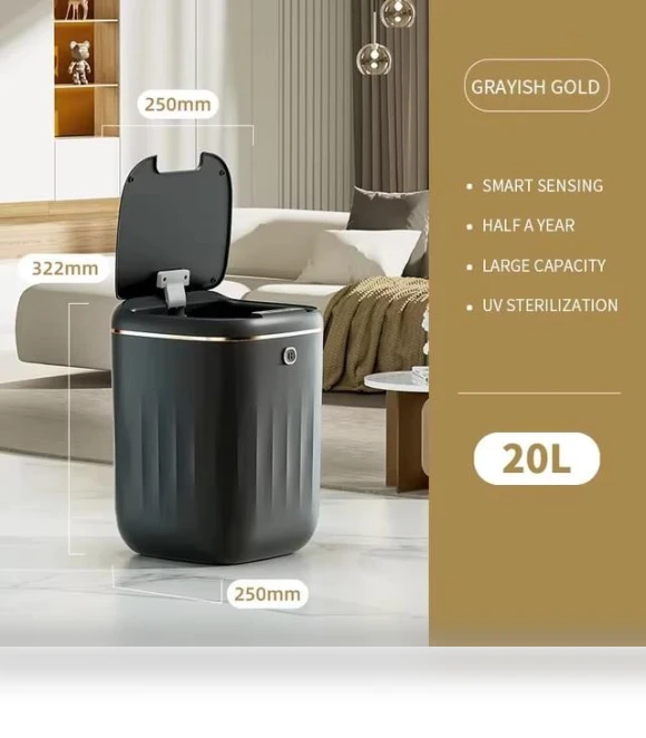 Touch Electric Trash Can with UV Lamp — Kitchen Cans, JOHO - CarGear