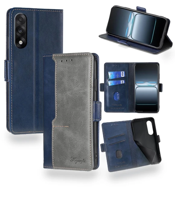Contrast Color Wallet Leather Phone Cover — Basic Cases, Smartwatch 2025