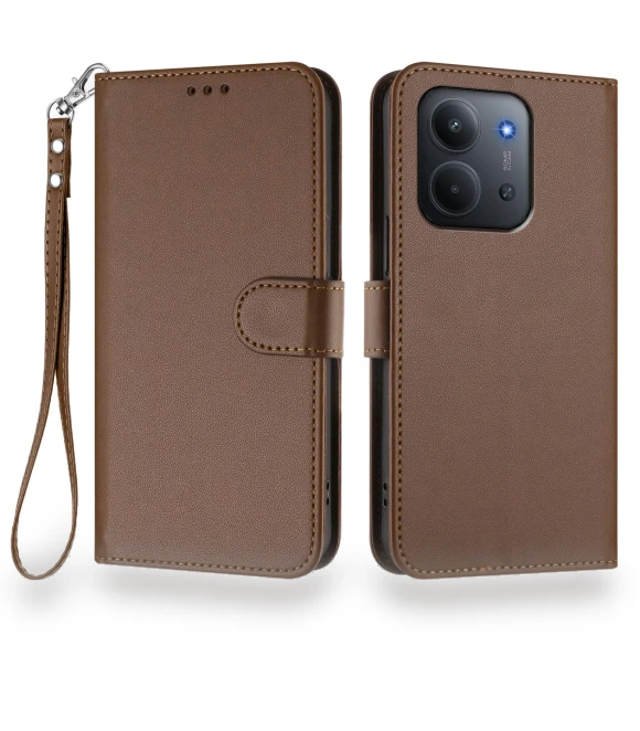 Leather Wallet Stand Case with Wrist Strap — Phone Accessories, Smartwatch 2025
