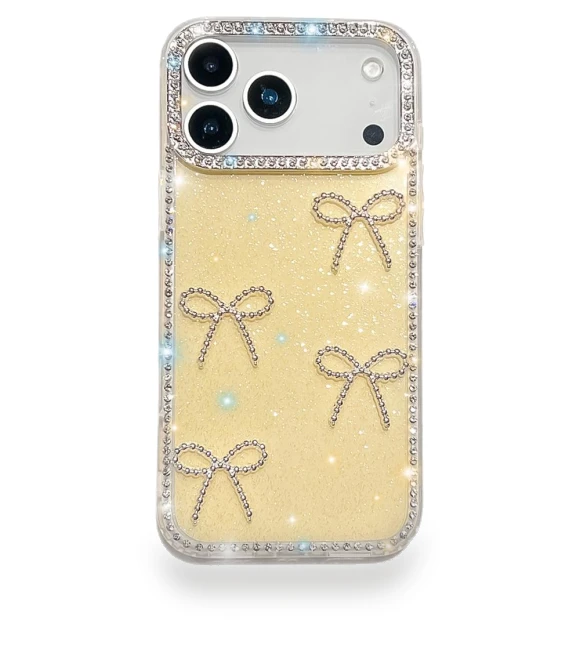 Rhinestone Edge Butterfly Bow Decor Phone Cover — Phone Accessories, Smartwatch 2025