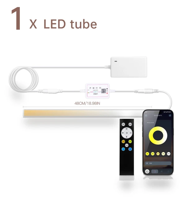Smart CCT Dimmable LED Desk Lamp Tube Light — Study & Desk Lighting, Rybakov Home Lighting