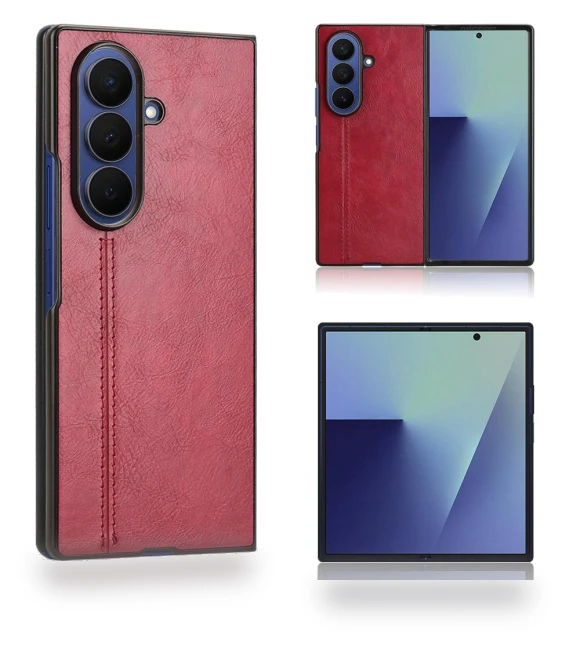 Stitching Line PU Leather Coated PC Phone Cover — Phone Accessories, Smartwatch 2025