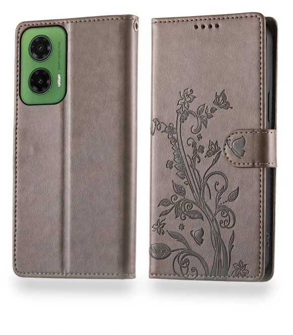 Wallet Case Butterfly Floral Imprint PU Leather Phone Cover with Wrist Strap — Basic Cases, Smartwatch 2025